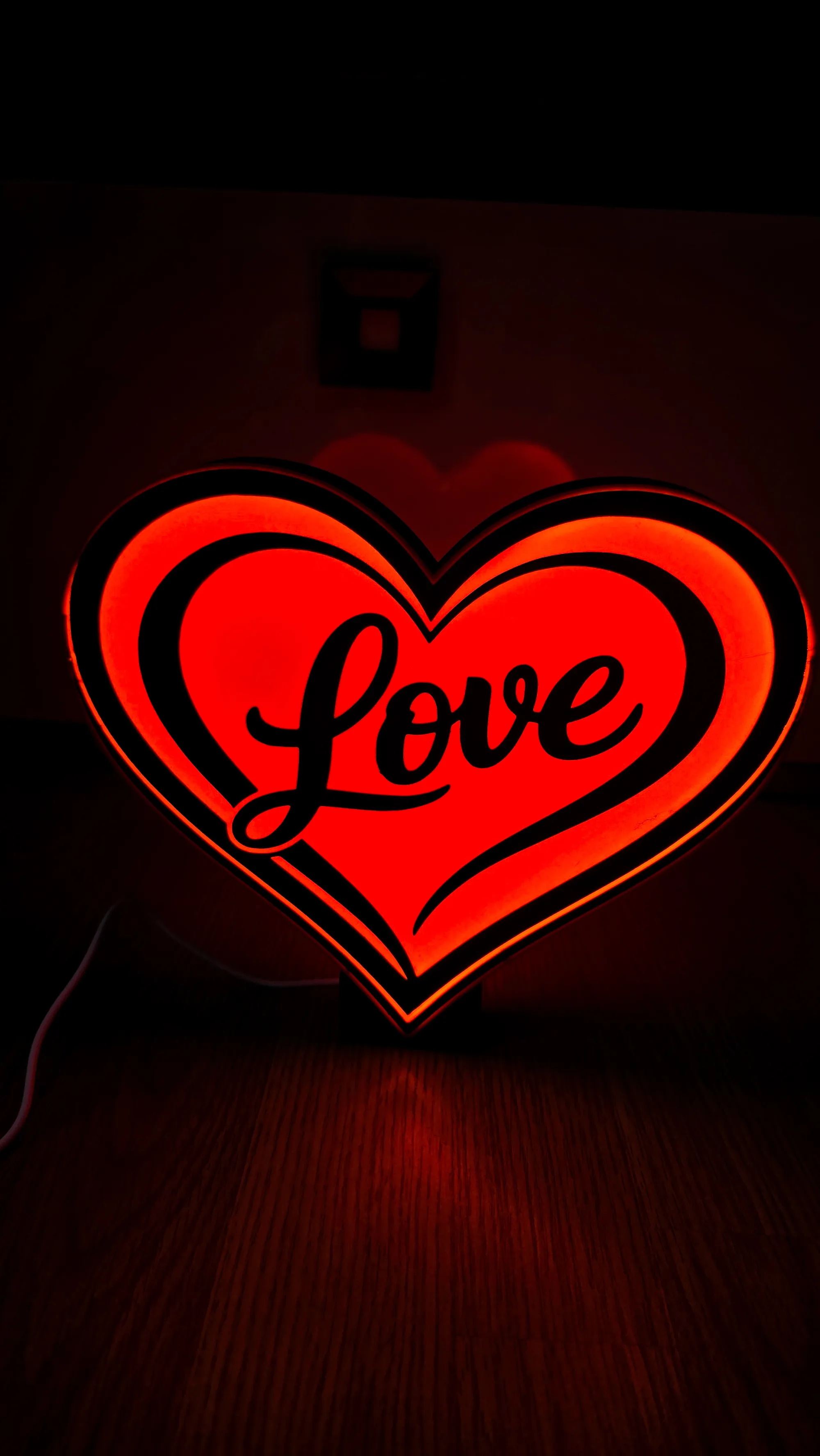 Lampa Inima Love Red Black